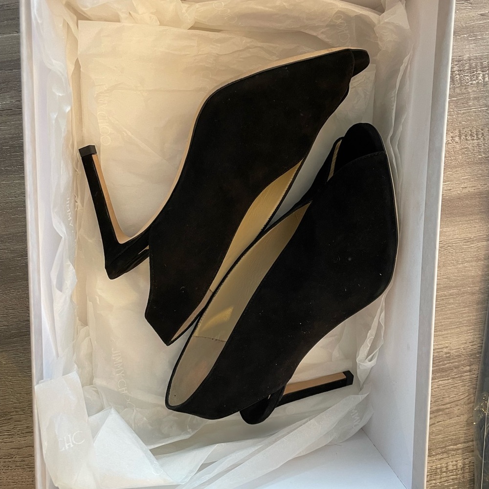 Jimmy Choo Black Suede Pumps. Size 35.5. Excellent used condition.